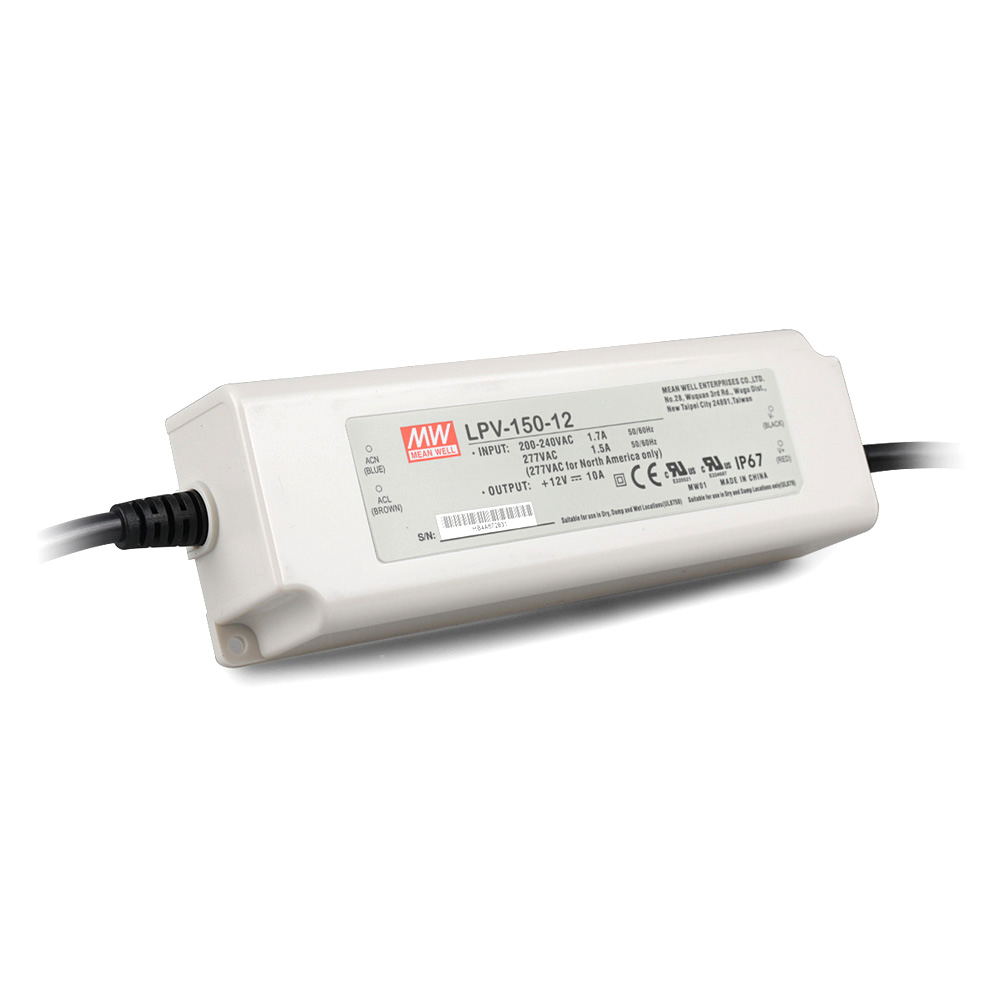 LPV-150-12 120Watt AC110V Input Voltage Mean Well High-Efficacy Waterproof DC12V UL-Listed LED Display Lighting Power Supply LPV-150-12 120Watt AC110V Input Voltage Mean Well High-Efficacy Waterproof DC12V UL-Listed LED Display Lighting Power Supply